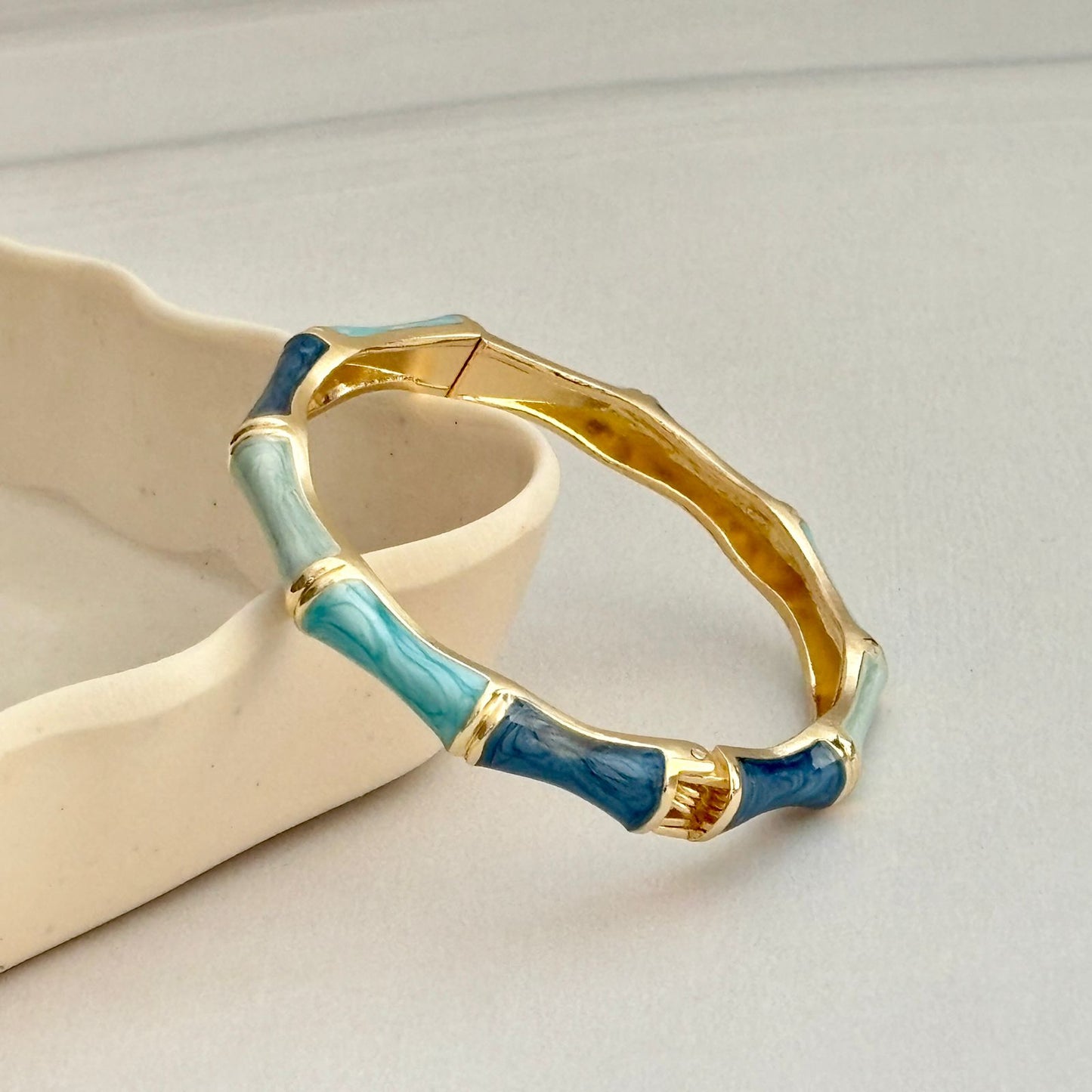 Women Bamboo Style Enamel Kada Bracelet - Nimé By Shop Trendys