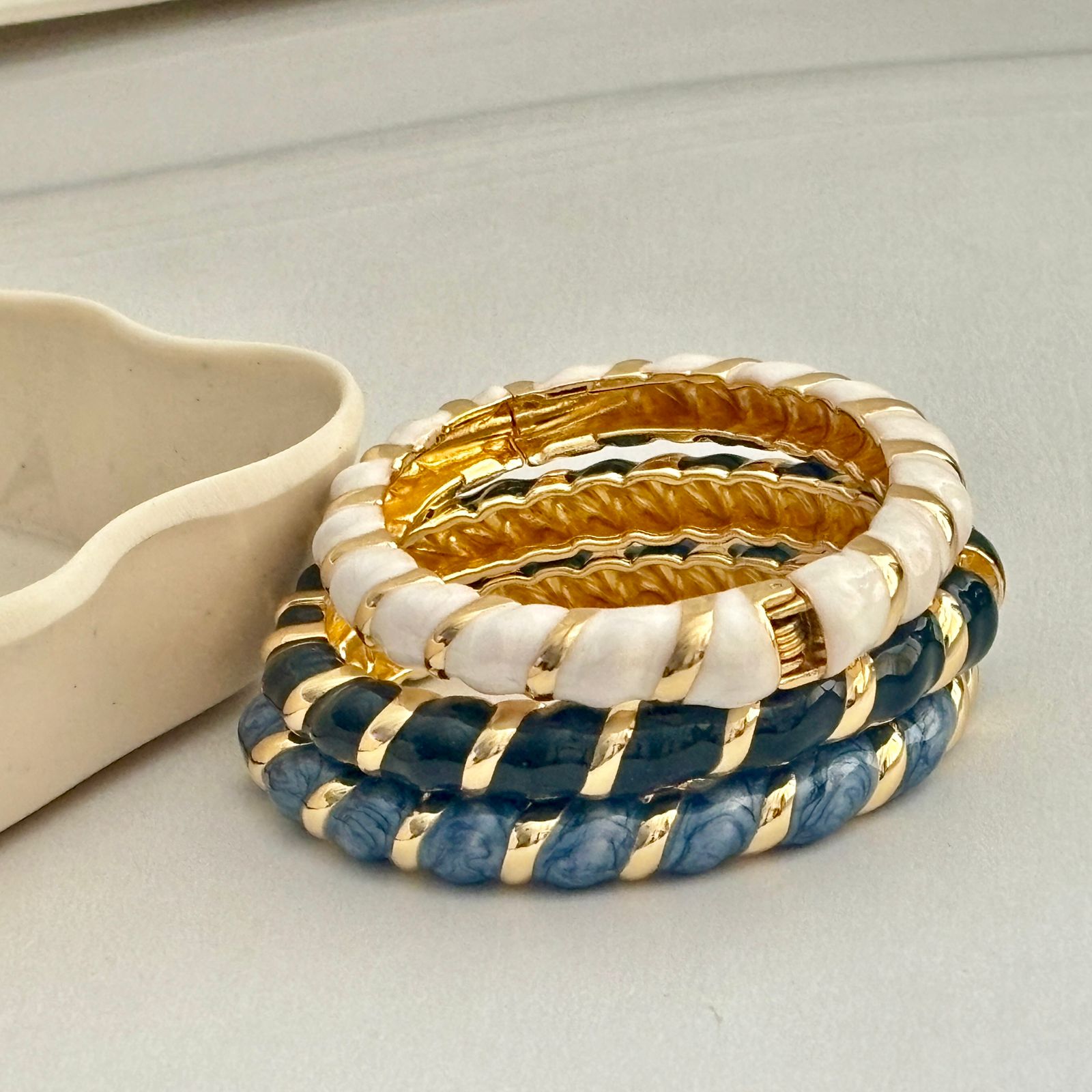 Women Striped Enamel Kada Bracelet - Nimé By Shop Trendys