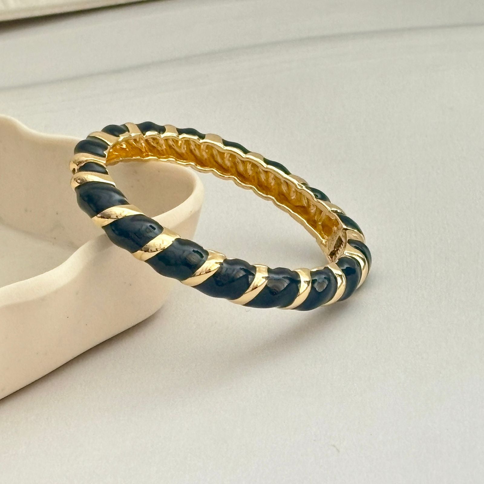 Women Striped Enamel Kada Bracelet - Nimé By Shop Trendys