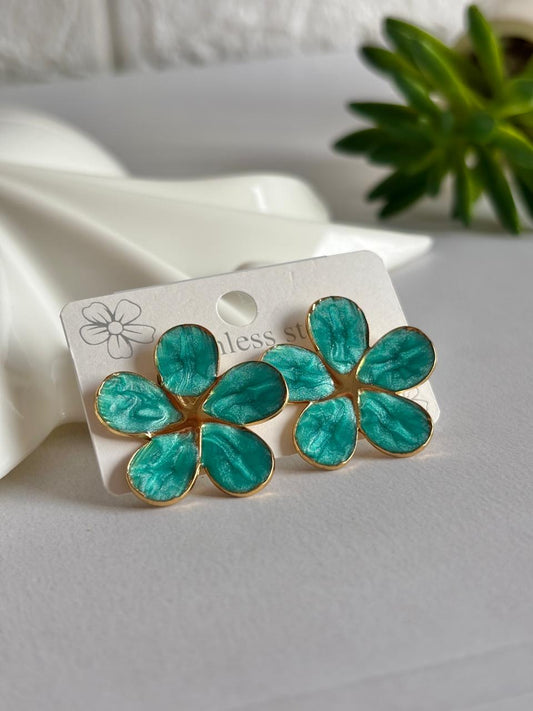 Women Enamel Big Flower Earring - Nimé By Shop Trendys