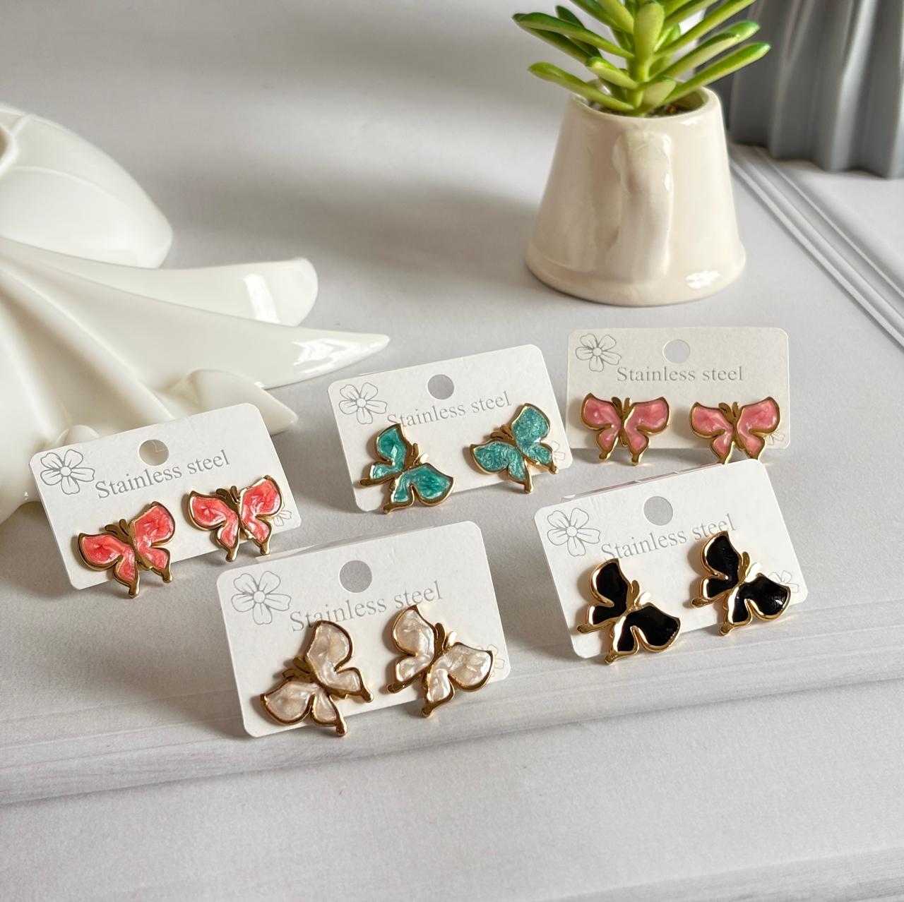 Women Enamel Butterfly Earring - Nimé By Shop Trendys