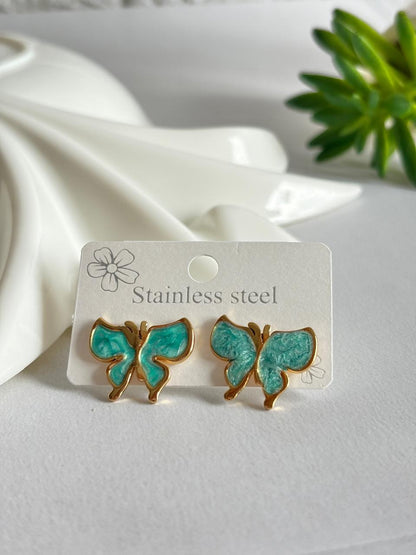 Women Enamel Butterfly Earring - Nimé By Shop Trendys