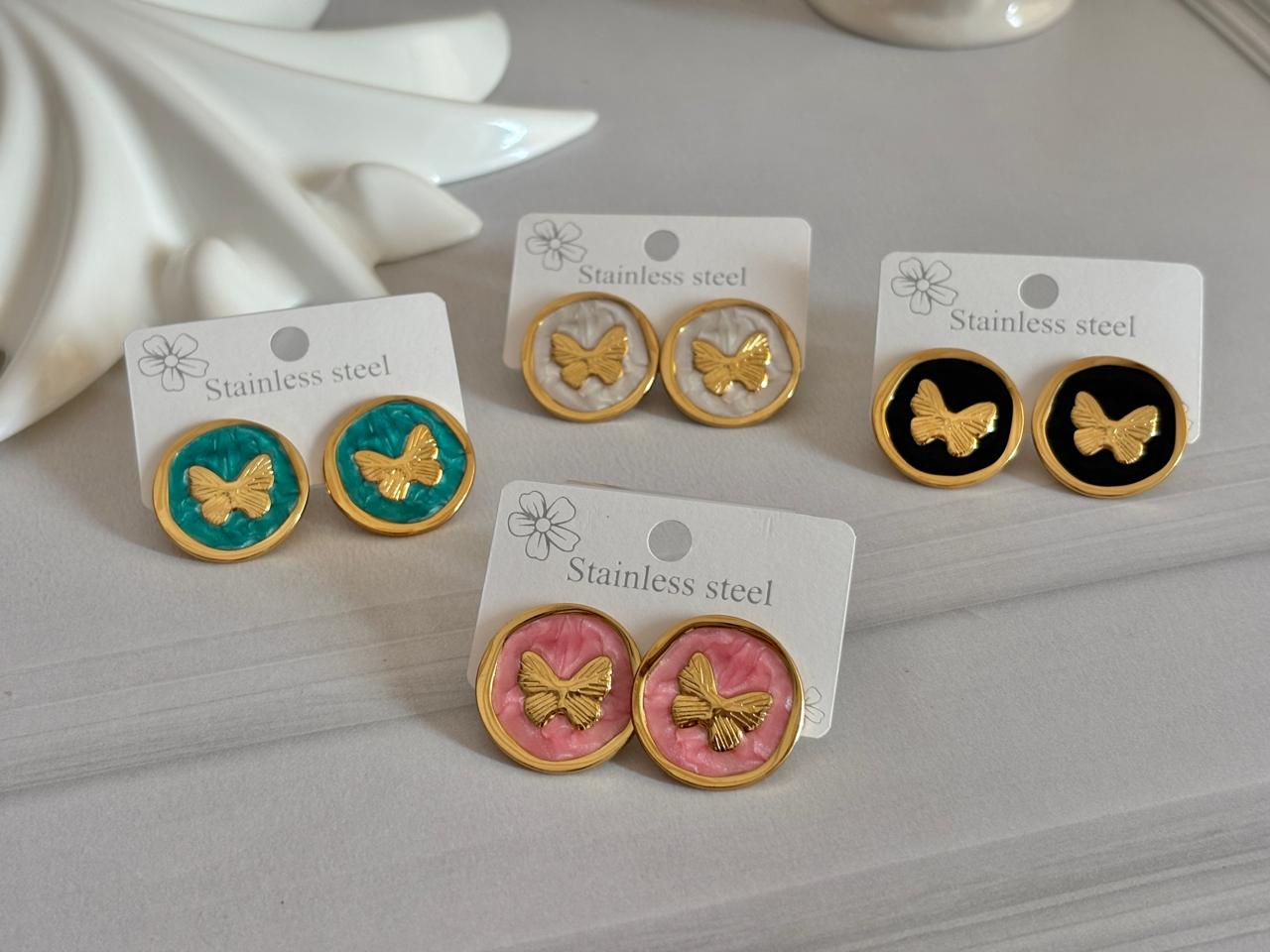 Women Enamel Chunky Butterfly Earring - Nimé By Shop Trendys