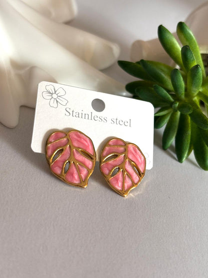 Women Enamel Leaf Earring - Nimé By Shop Trendys