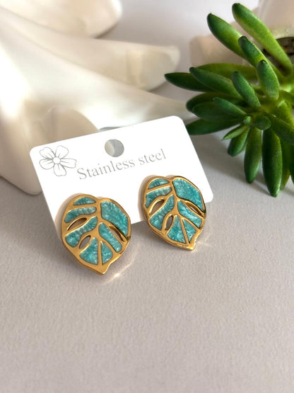 Women Enamel Leaf Earring - Nimé By Shop Trendys