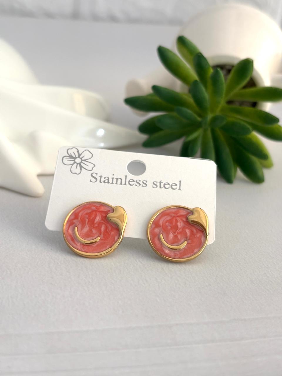 Women Enamel Heart Moon Earring - Nimé By Shop Trendys