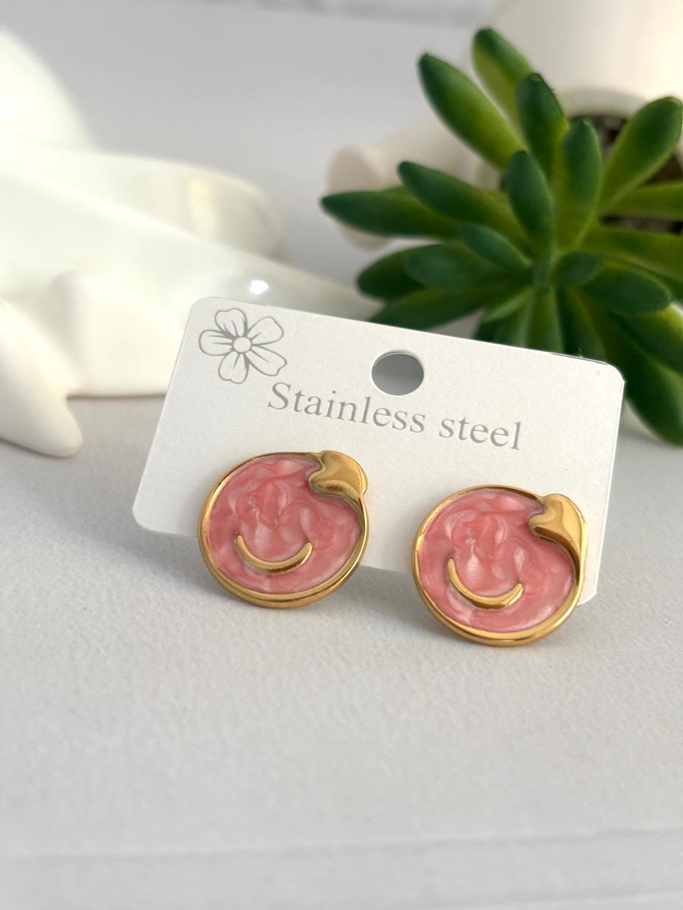 Women Enamel Heart Moon Earring - Nimé By Shop Trendys