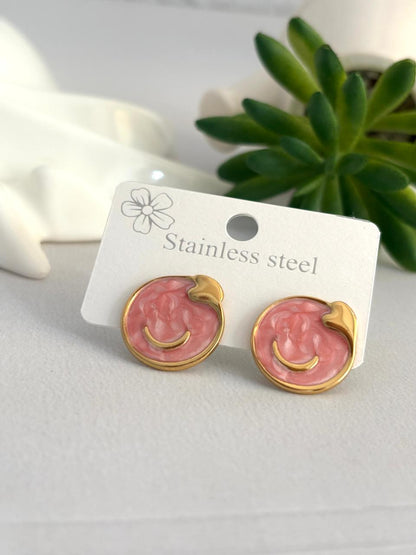 Women Enamel Heart Moon Earring - Nimé By Shop Trendys