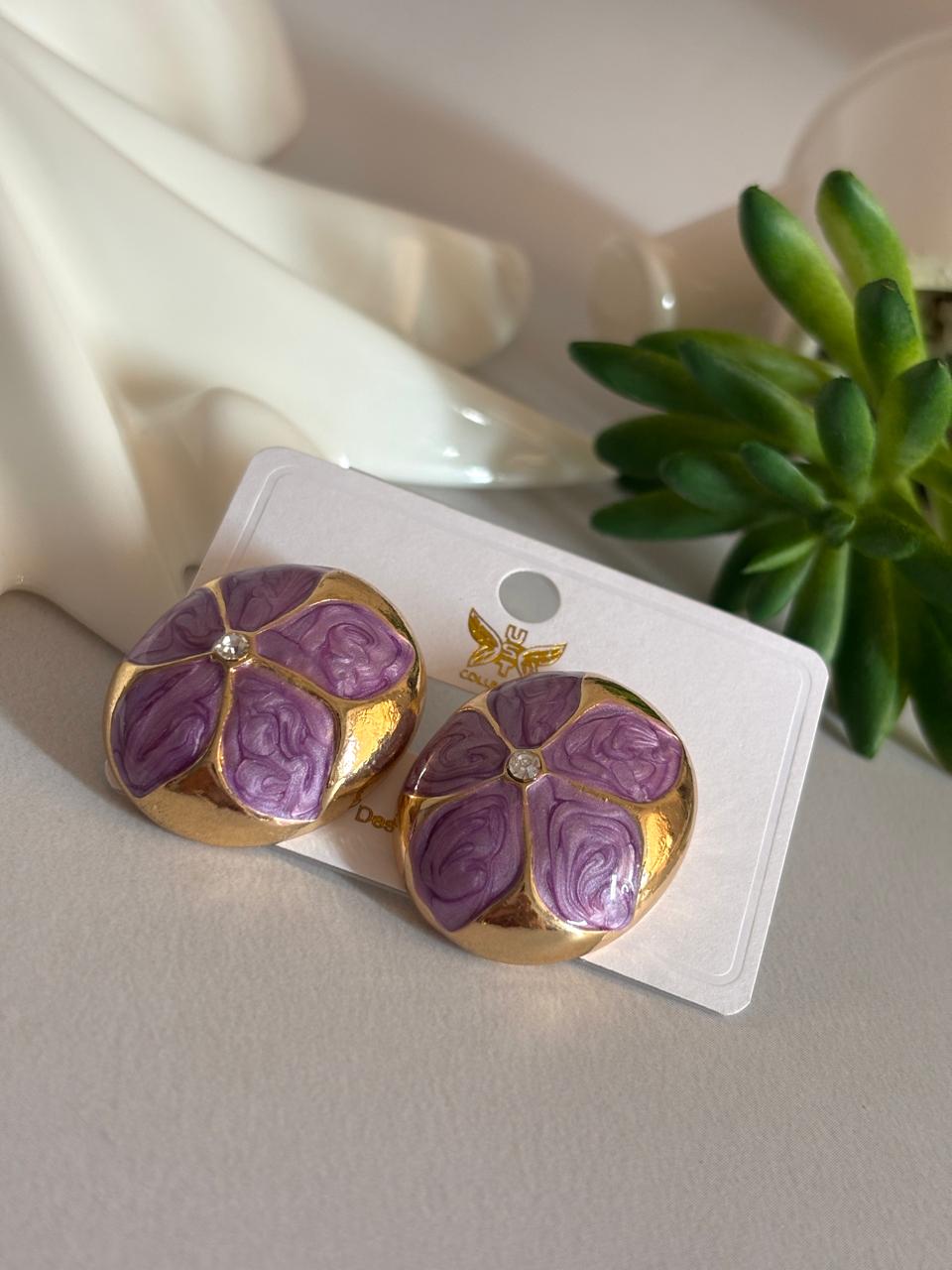 Women Enamel Embossed Flower Earring - Nimé By Shop Trendys