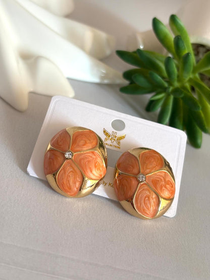 Women Enamel Embossed Flower Earring - Nimé By Shop Trendys