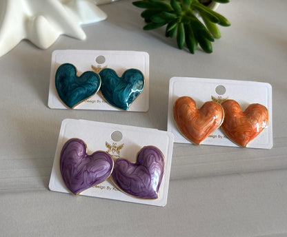 Women Enamel Galaxy Heart Earring - Nimé By Shop Trendys