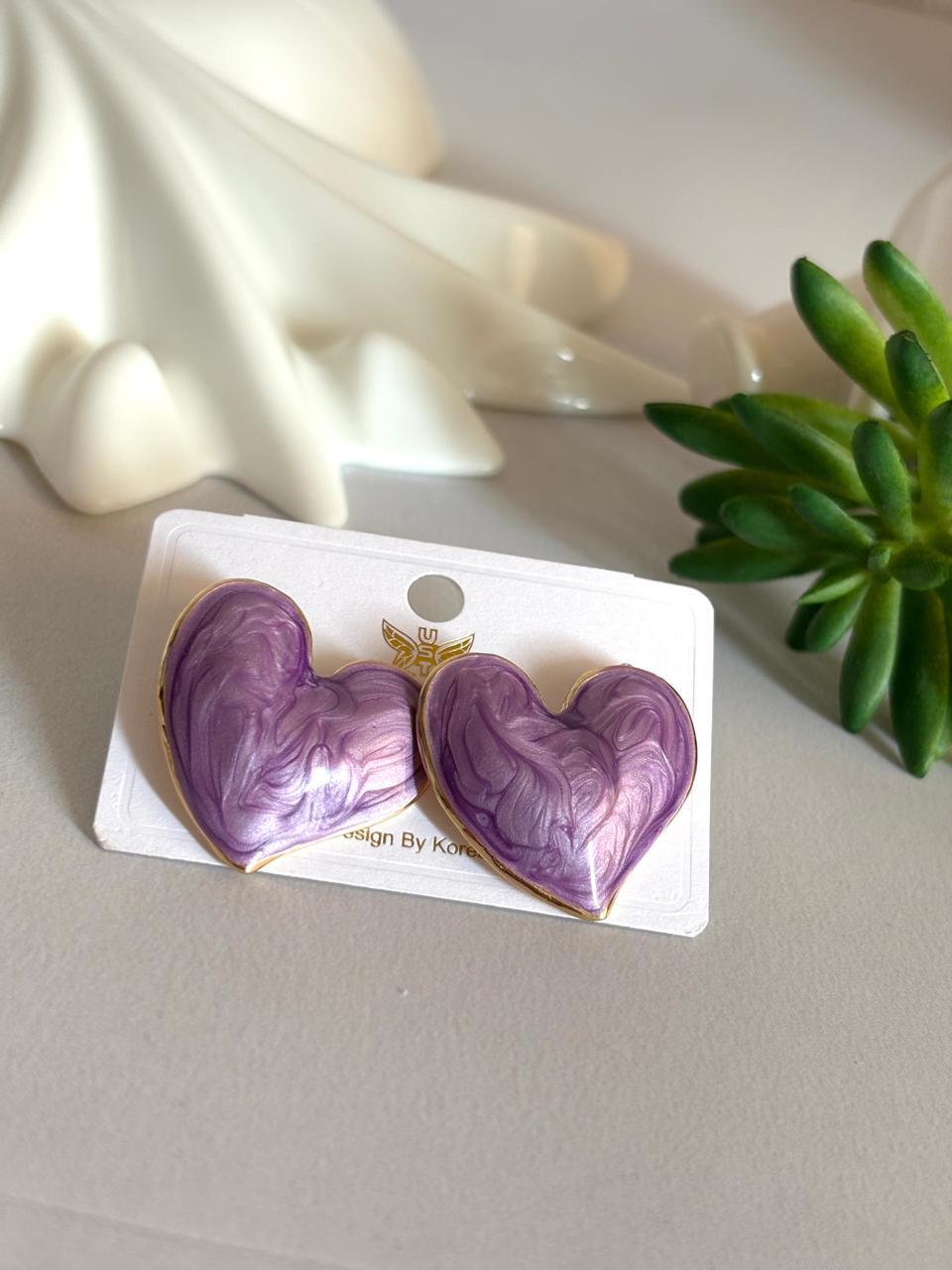 Women Enamel Galaxy Heart Earring - Nimé By Shop Trendys