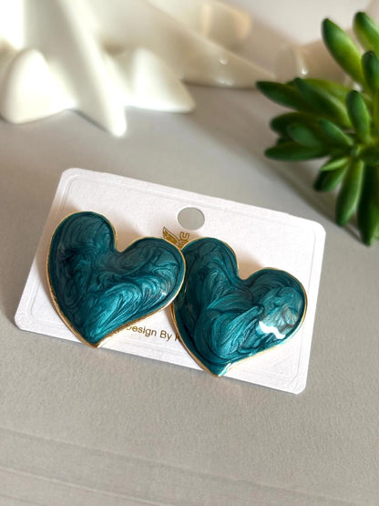 Women Enamel Galaxy Heart Earring - Nimé By Shop Trendys