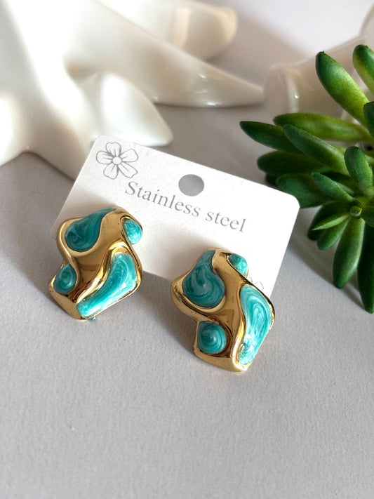 Women Enamel Fluid Earring - Nimé By Shop Trendys