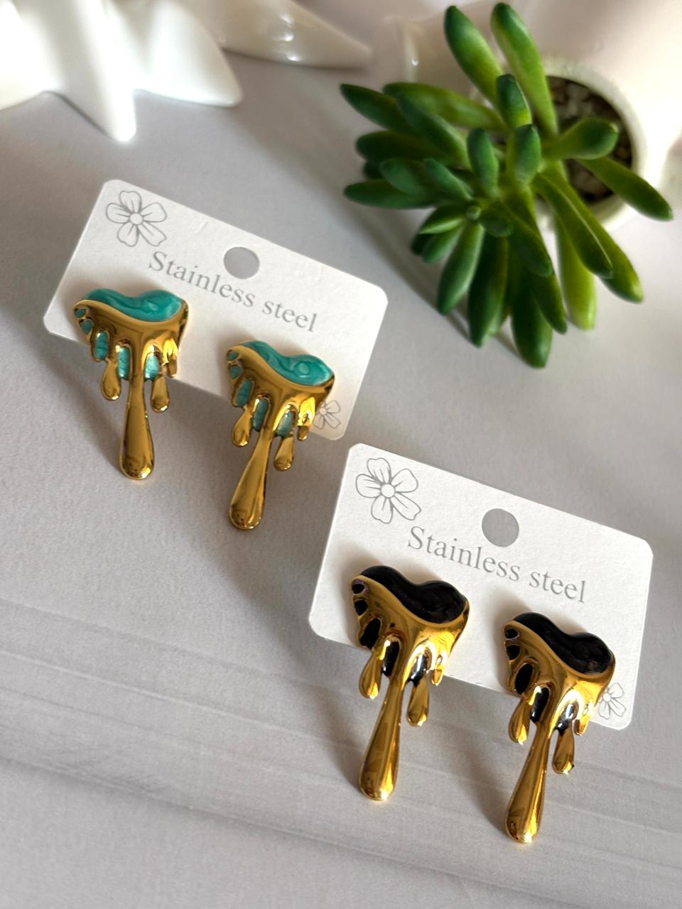 Women Enamel Melting Heart Earring - Nimé By Shop Trendys