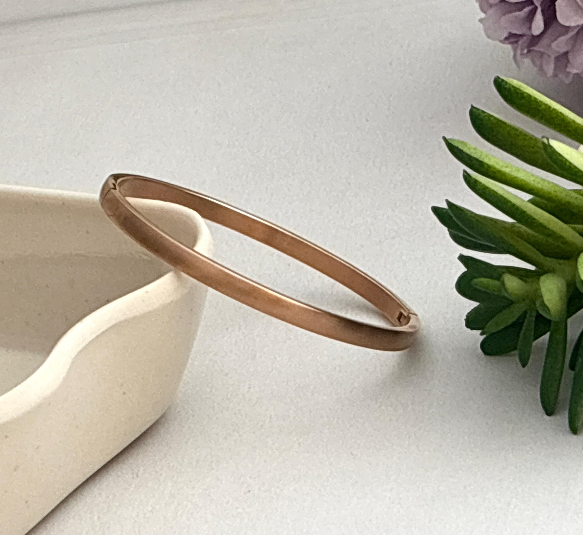 Women Rosegold Matt Solid Kada Bracelet (Anti Tarnish) (Small Size) - Nimé By Shop Trendys