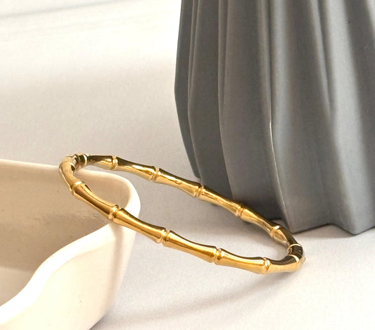 Women Golden Bamboo Kada Bracelet (Anti Tarnish) - Nimé By Shop Trendys