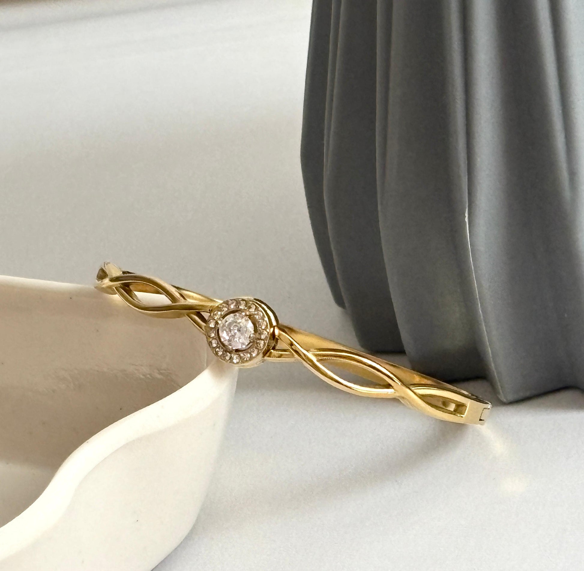 Women Golden Solitaire Kada Bracelet (Anti Tarnish) - Nimé By Shop Trendys