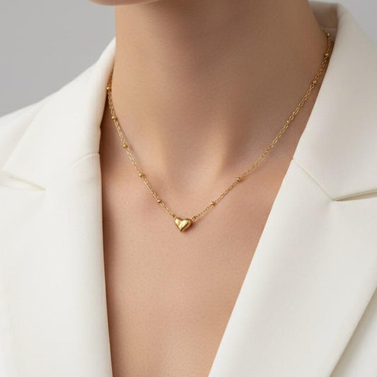 Women Heart Ball Chain Necklace (Anti Tarnish) - Nimé By Shop Trendys