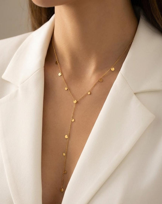 Women Coin Charm Y Layered Necklace (Anti Tarnish) - Nimé By Shop Trendys