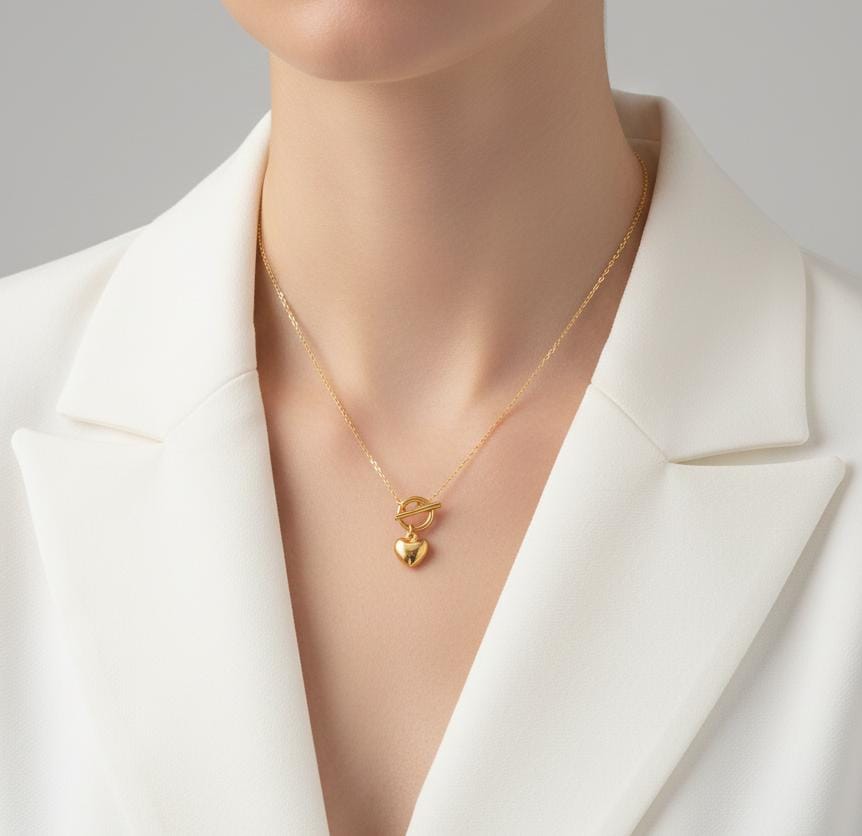 Women Heart Toggle Necklace (Anti Tarnish) - Nimé By Shop Trendys
