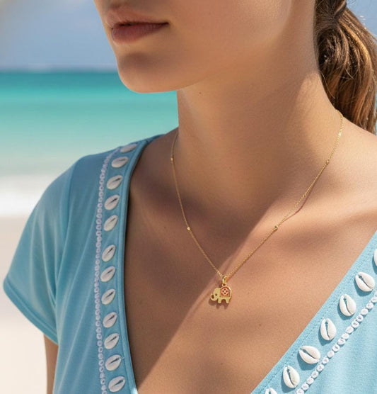 Women Cute Mini Elephant Necklace (Anti Tarnish) - Nimé By Shop Trendys