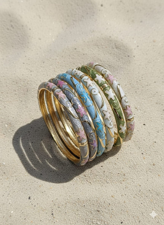 Women Elegant Floral Enamel Kada Bracelet - Nimé By Shop Trendys