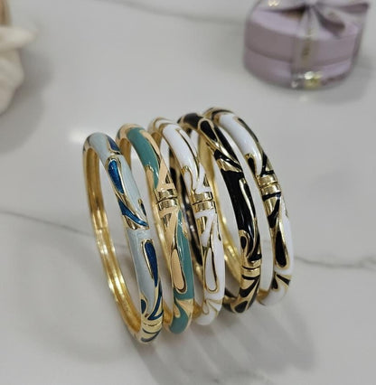 Women Elegant Thin Enamel Kada Bracelet - Nimé By Shop Trendys