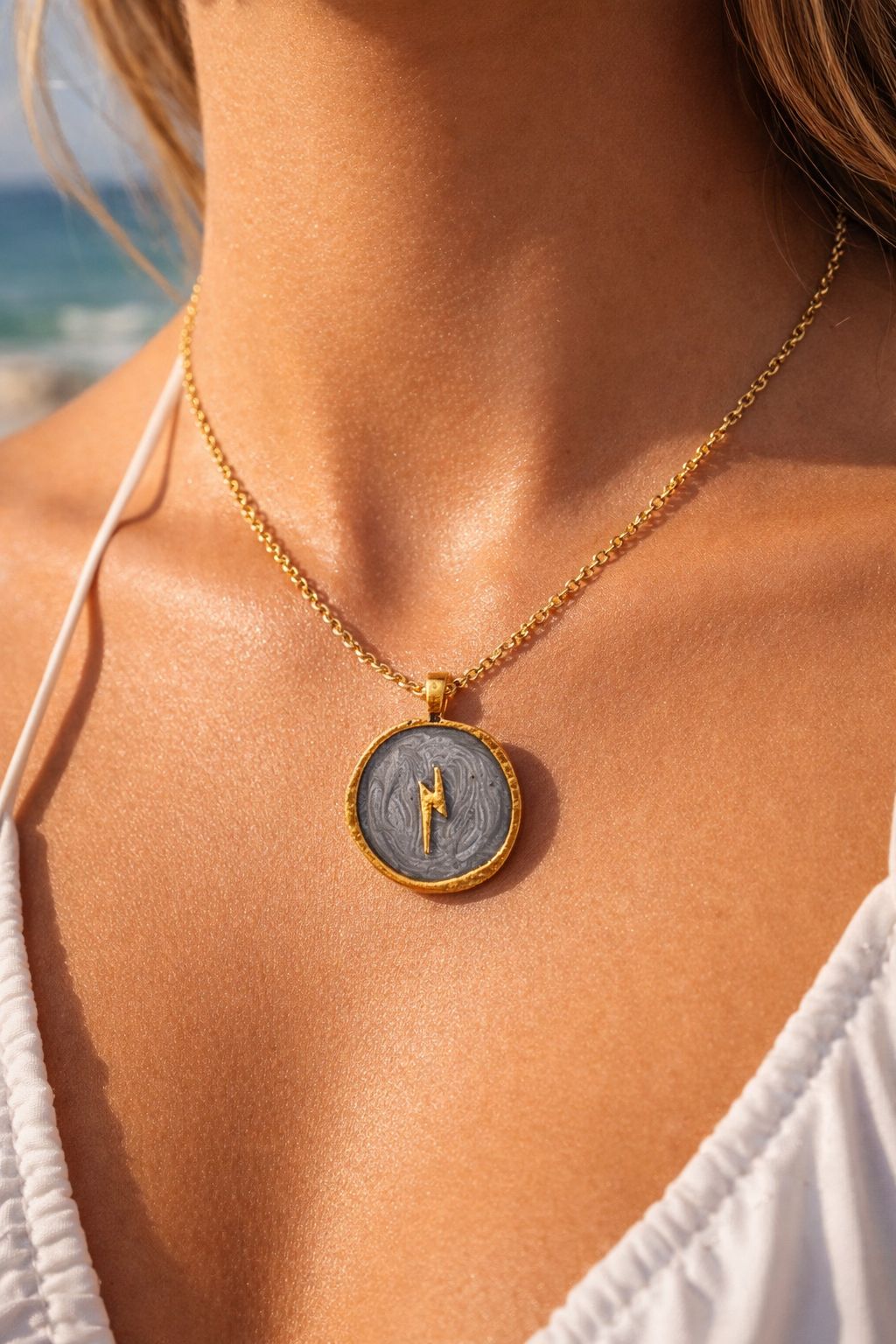 Women Galaxy Grey Lightning Dainty Necklace - Nimé By Shop Trendys