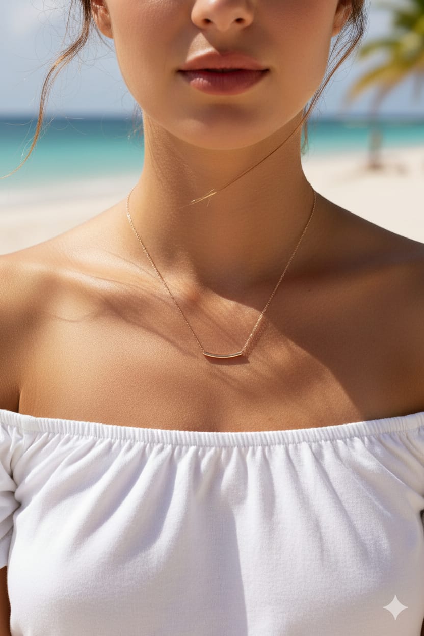 Curve Chain Women Dainty Necklace - Nimé By Shop Trendys