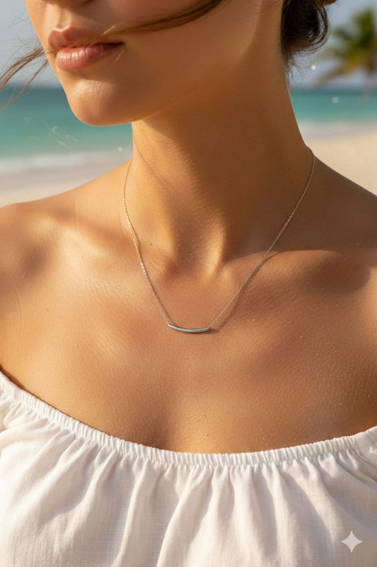Curve Chain Women Dainty Necklace - Nimé By Shop Trendys