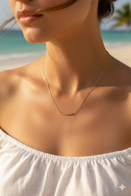 Curve Chain Women Dainty Necklace - Nimé By Shop Trendys