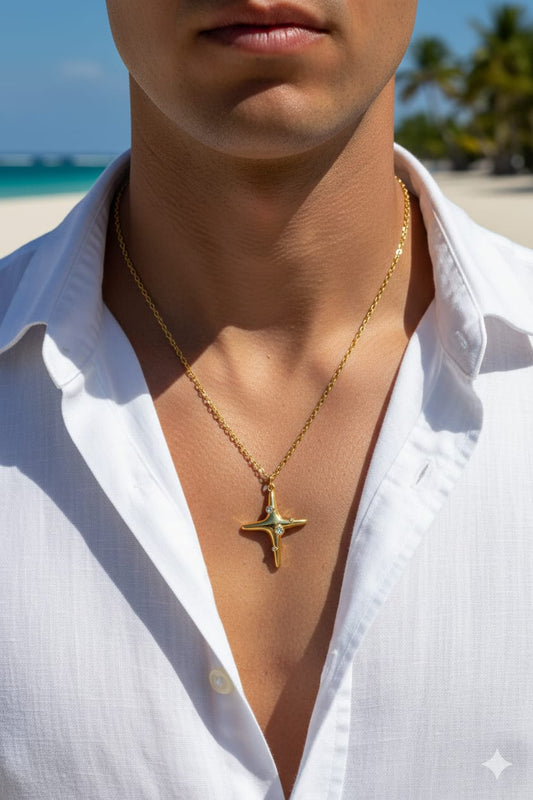 Men Golden Cross Necklace - Nimé By Shop Trendys