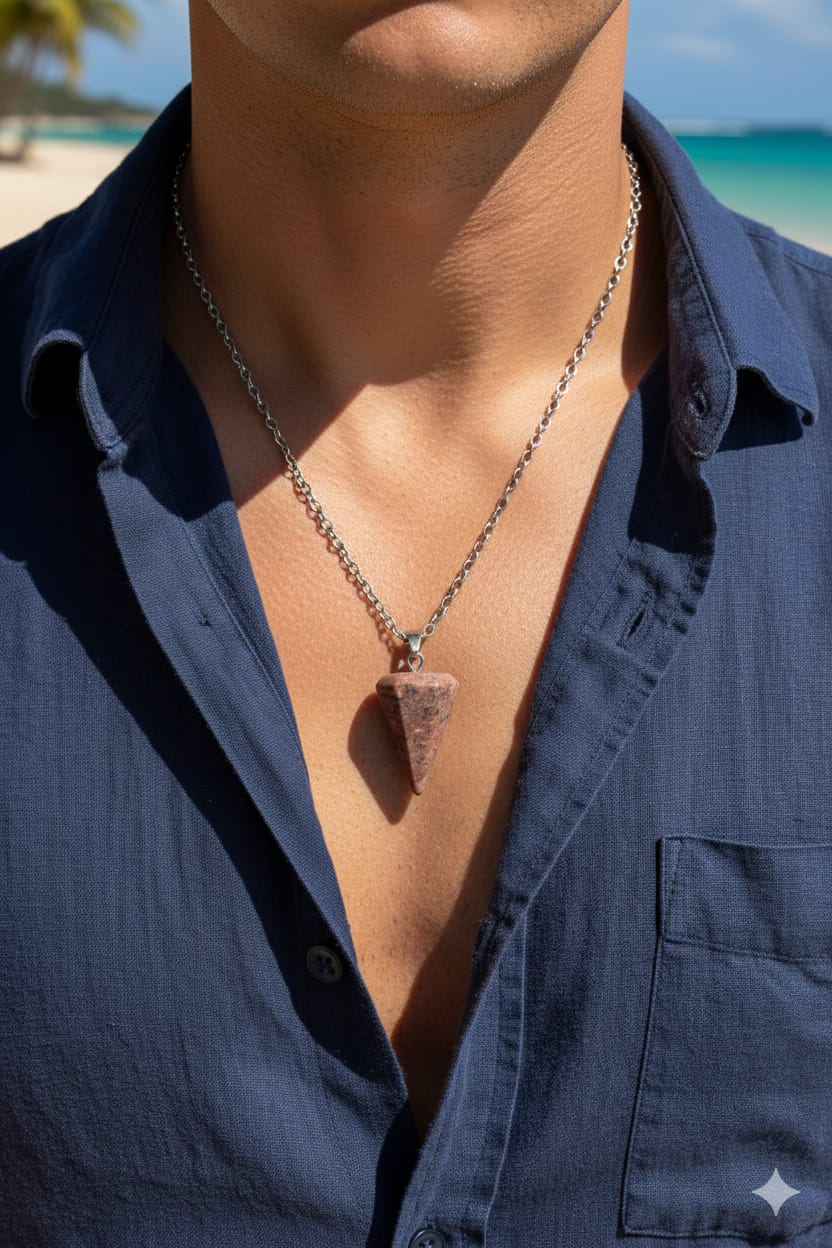 Men Pyramid Stone Necklace - Nimé By Shop Trendys