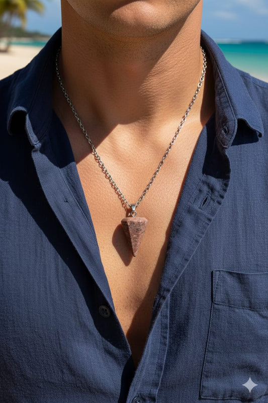 Men Pyramid Stone Necklace - Nimé By Shop Trendys