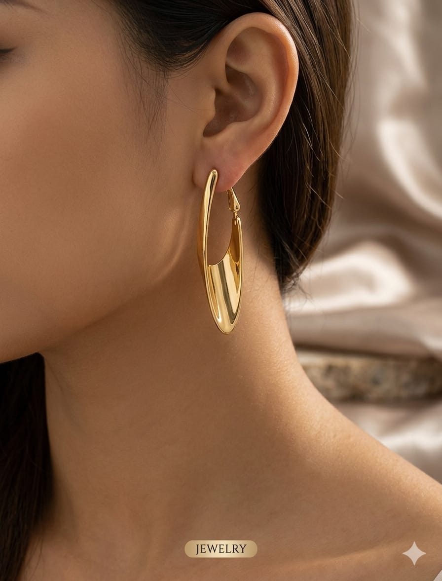 Women Golden Statement Fold Earring - Nimé By Shop Trendys