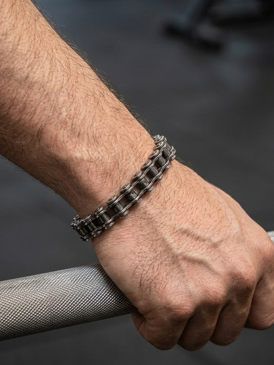 Men Gun Metal Cycle Chain Bracelet (Anti Tarnish) - Nimé By Shop Trendys