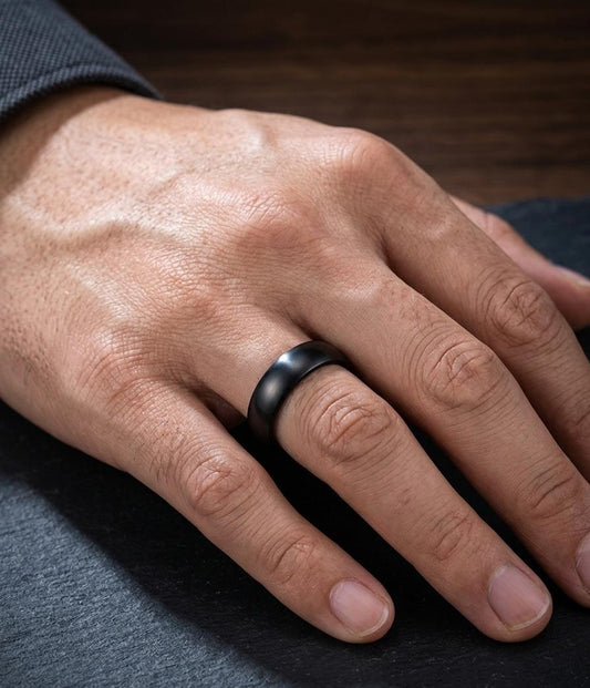 Men Matt Black Ring