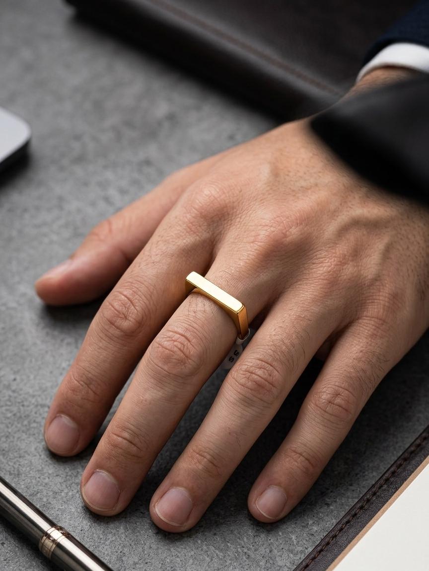 Men Golden Band Ring
