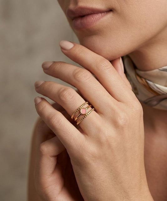 Women Layered Pink Chunky Ring ( Adjustable ) - Nimé By Shop Trendys