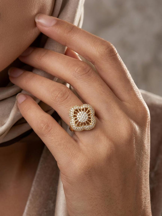 Woman Clover Diamond Ring ( Adjustable ) - Nimé By Shop Trendys