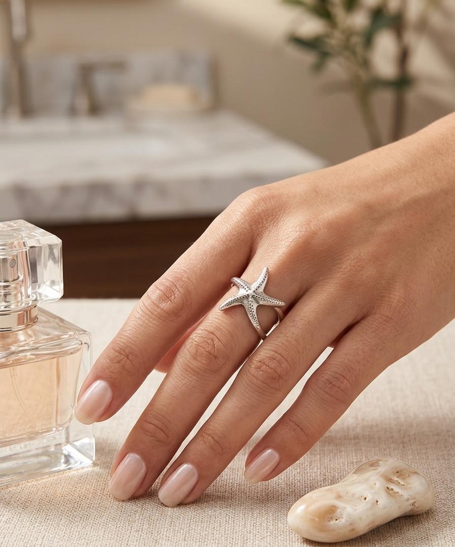 Women Silver Star Ring (Adjustable) - Nimé By Shop Trendys