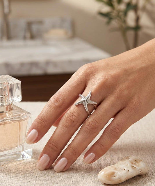 Women Silver Star Ring (Adjustable) - Nimé By Shop Trendys