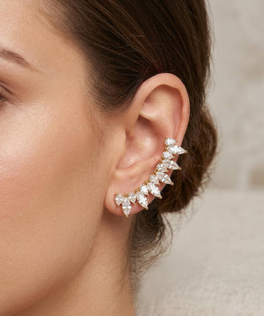 Women Golden Small Stone Earcuff (Single Ear) (Pressed) - Nimé By Shop Trendys