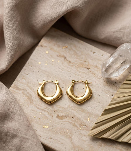 A-005 Women Golden Hoop Earring (Anti Tarnish) - Nimé By Shop Trendys