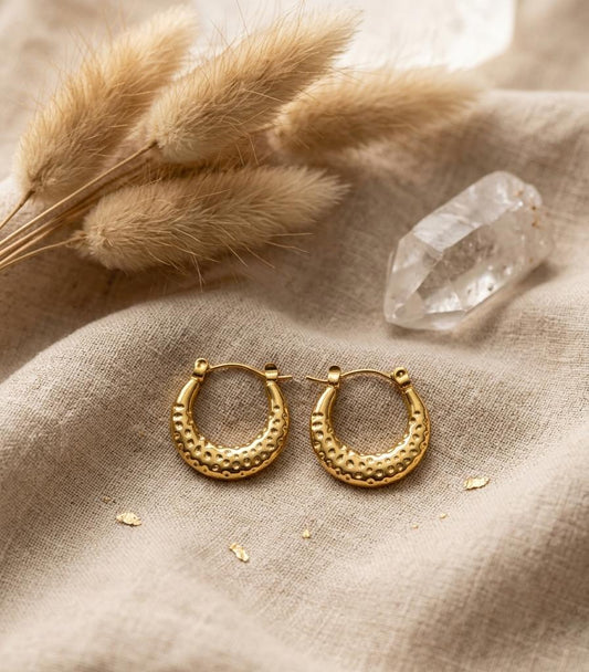 A-007 Women Golden Hoop Earring (Anti Tarnish) - Nimé By Shop Trendys