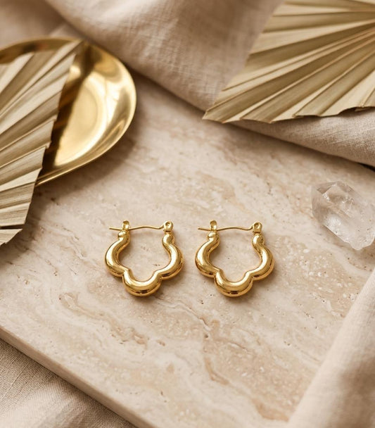 A-010 Women Golden Hoop Earring (Anti Tarnish) - Nimé By Shop Trendys