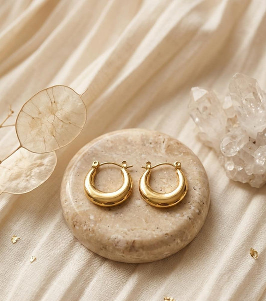 A-011 Women Golden Hoop Earring (Anti Tarnish) - Nimé By Shop Trendys