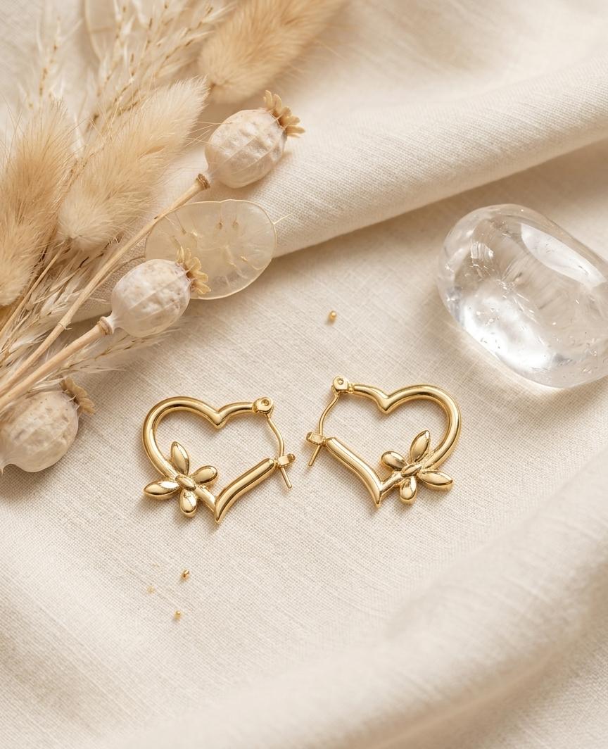 A-012 Women Golden Hoop Earring (Anti Tarnish)