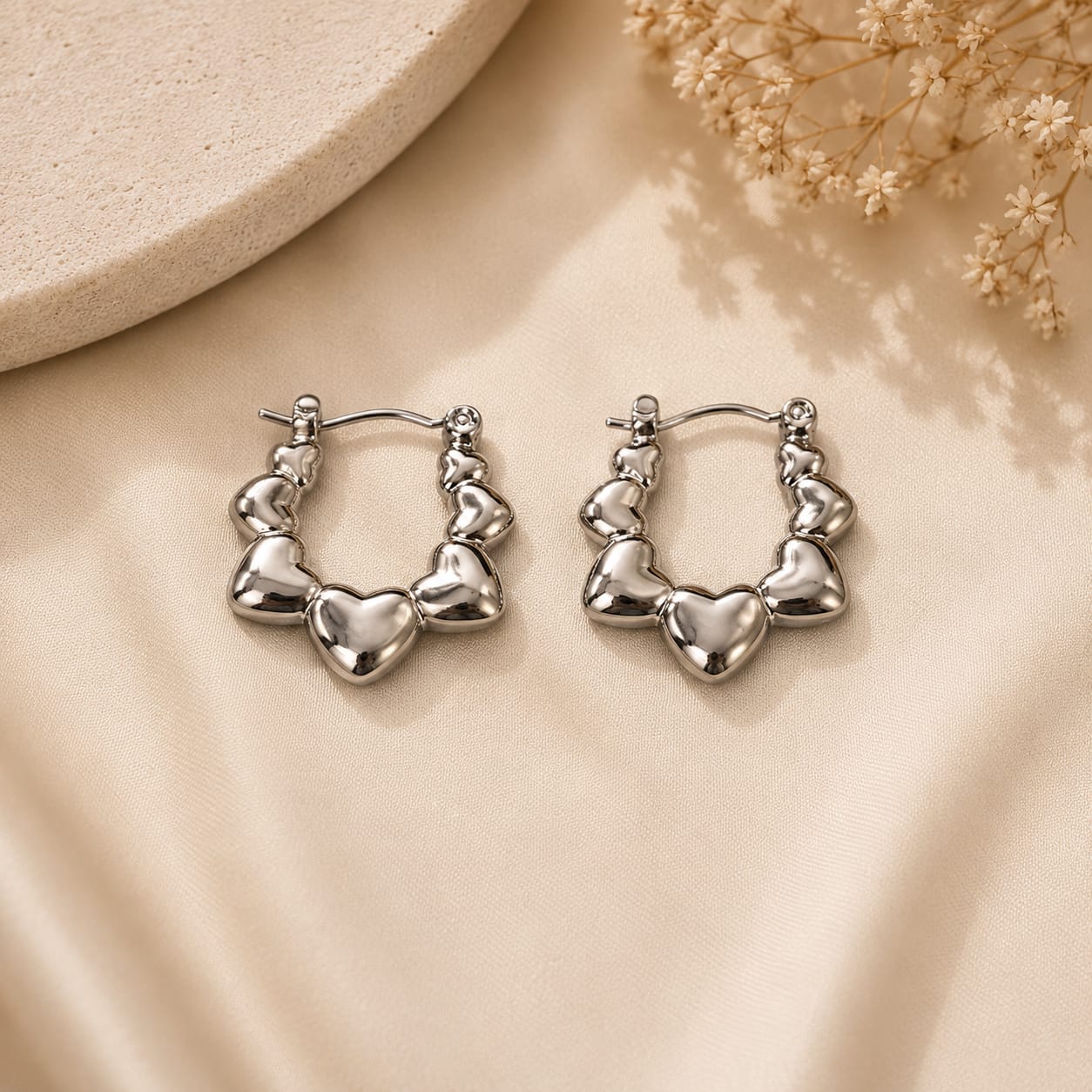 A-018 Women Silver Hoop Earring (Anti Tarnish)